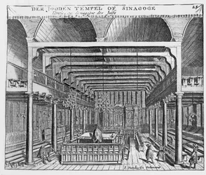 Innenraum einer jüdischen Synagoge